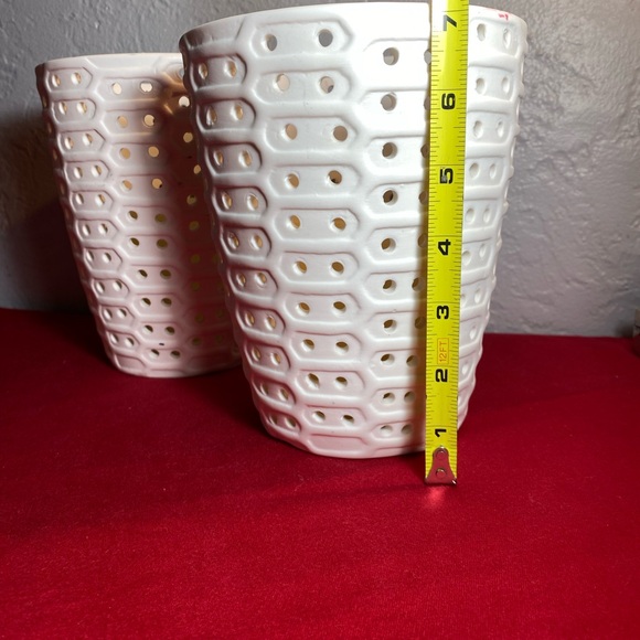 Deco Ceramic Circles Pillar Flameless Candle with Cut Out Design - Picture 12 of 12